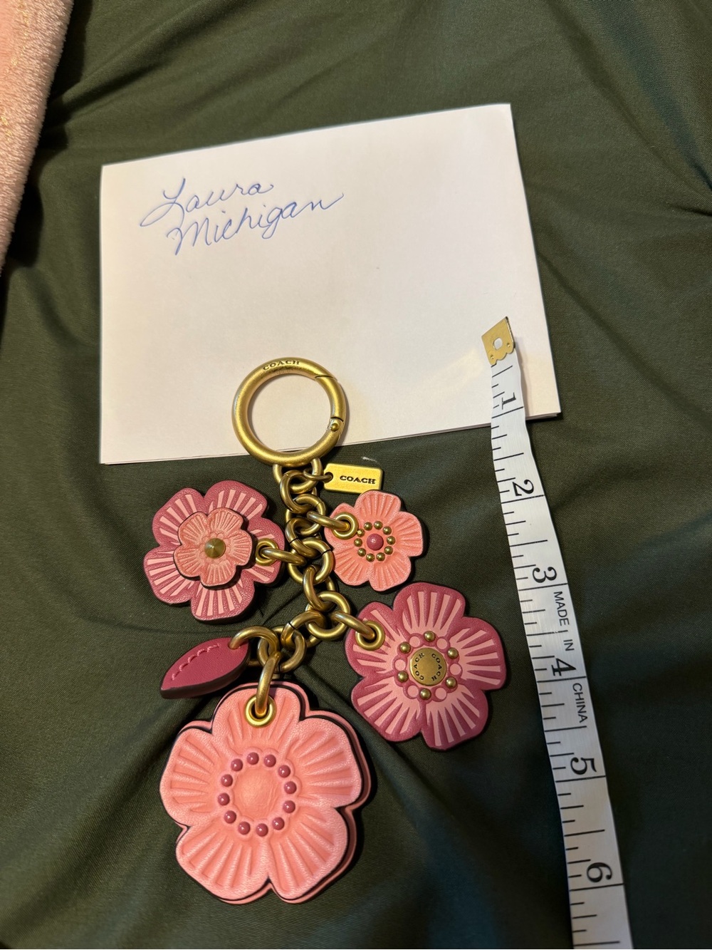 Coach Pink Tearose Bag Charm - Picture 5 of 5